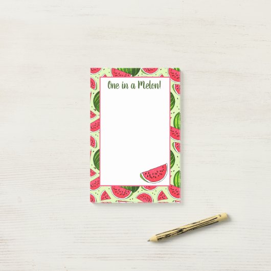 One In A Melon Post-It schrijft Post-it® Notes (Op bureau)