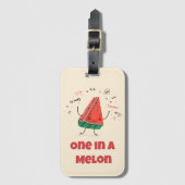 One in a Melon – Schattige Watermeloen Bagagelabel (Voorkant (verticaal))