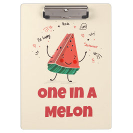 One in a Melon – Schattige Watermeloen Klembord On