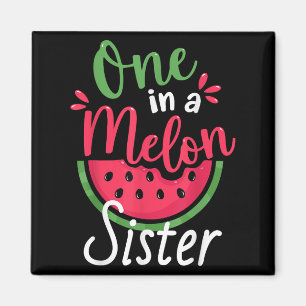 One in a Melon Sister 1st Verjaardag Zomer Familie Magneet