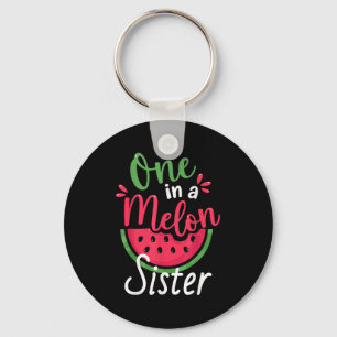 One in a Melon Sister 1st Verjaardag Zomer Familie Sleutelhanger