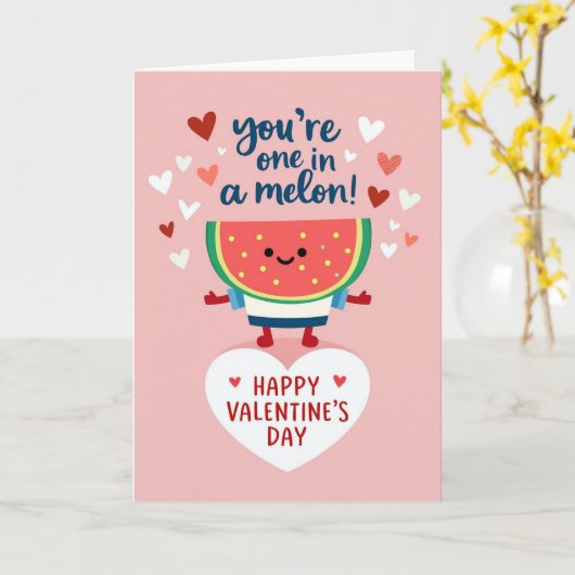 One In A Melon Valentines Day Card Kaart (Gele Bloem)