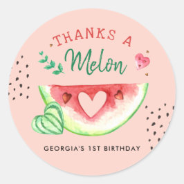 One In A Melon | Verjaardag bedankingsgeschenk kla Ronde Sticker