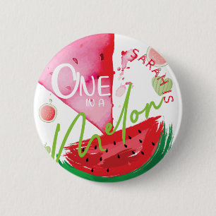 One In A Melon Verjaardag gepersonaliseerd Ronde Button 5,7 Cm