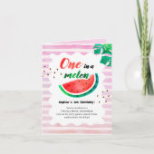 One in a Melon Verjaardag Gevouwen Uitnodiging (Voorkant)
