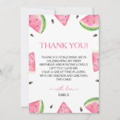 One In A Melon Verjaardag Watermeloen Dank u kaart (Voorkant)