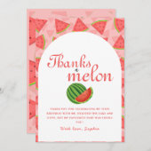 One In A Melon Verjaardag Watermeloen Dank u kaart (Voorkant / Achterkant)