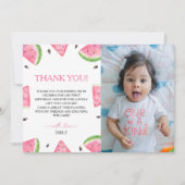 One In A Melon Verjaardag Watermeloen Dank u kaart (Voorkant)