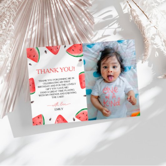 One In A Melon Verjaardag Watermeloen Dank u kaart