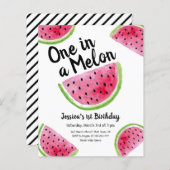 One in a Melon Verjaardagsfeestje Budget Invitatio (Voorkant / Achterkant)