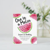 One in a Melon Verjaardagsfeestje Budget Invitatio (Staand voorkant)