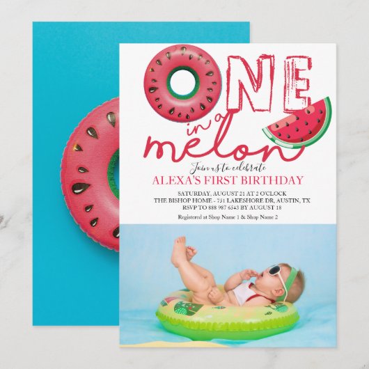 One in a Melon Verjaardagsfoto Kaart (Voorkant / Achterkant)