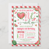 One in a Melon Verjaardagsuitnodiging - Gingham Kaart (Voorkant)