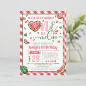 One in a Melon Verjaardagsuitnodiging - Gingham Kaart (Staand voorkant)