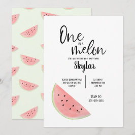 One in a Melon verjaardagsuitnodiging voor meisje Kaart