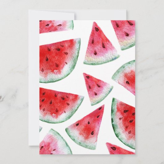 One in a Melon Verjaardagsuitnodiging | Watermeloe Kaart (Achterkant)