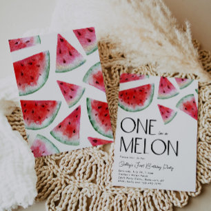 One in a Melon Verjaardagsuitnodiging   Watermeloe Kaart