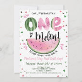 One in a Melon Verjaardagsuitnodiging Watermelon K Kaart (Voorkant)