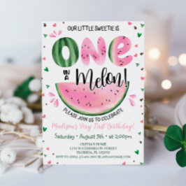 One in a Melon Verjaardagsuitnodiging Watermelon K Kaart
