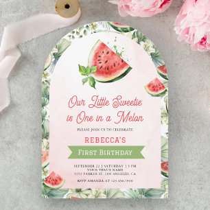 One in a Melon Watermeloen 1e Eerste Verjaardagsfe Kaart