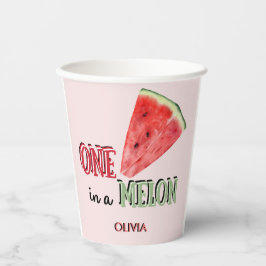 One in a Melon | Watermeloen | 1e verjaardag Papieren Bekers