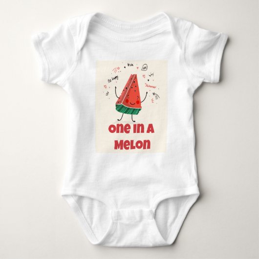 One in a Melon – Watermeloen Baby Bodysuit (Voorkant)