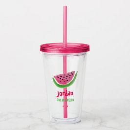 One In A Melon Watermeloen Gepersonaliseerde Naam  Acryl Drinkbeker