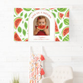 One In A Melon Watermeloen Verjaardag Met Eigen Fo Spandoek (Insitu)