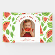 One In A Melon Watermeloen Verjaardag Met Eigen Fo