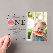 One in a Melon Watermeloen Zomer Foto Verjaardag