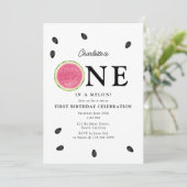 One in a Melon Watermeloen Zomer Verjaardag Kaart (Staand voorkant)