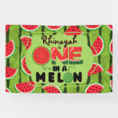 ONE in a Melon Watermelon 1e Verjaardag Spandoek (Horizontaal)