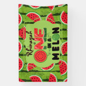 ONE in a Melon Watermelon 1e Verjaardag Spandoek (Verticaal)