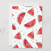 One In A Melon Watermelon 1st Birthday Invitation Kaart (Achterkant)