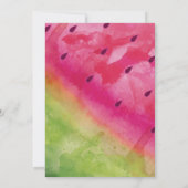 One In A Melon Watermelon 1st Birthday Invitation Kaart (Achterkant)