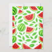 One In A Melon Watermelon 1st Birthday  Kaart (Achterkant)