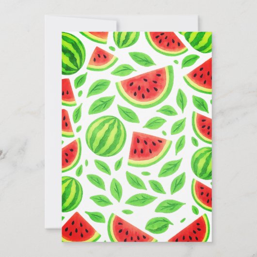 One In A Melon Watermelon 1st Birthday  Kaart (Achterkant)