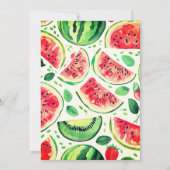 One In A Melon Watermelon Baby Foto 1e verjaardag Kaart (Achterkant)