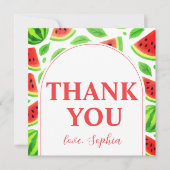 One In A Melon Watermelon Birthday Party Bedankkaart (Voorkant)