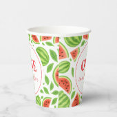 One In A Melon Watermelon Birthday Party Papieren Bekers (Rechts)