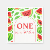 One In A Melon Watermelon Birthday Party Servet (Voorkant)