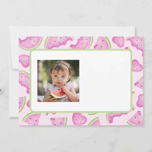 One in a Melon Watermelon Heart - Een bedankkaart Kaart (Achterkant)