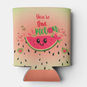One In A Melon Watermelon Meisje's Eerste Verjaard Blikjeskoeler (Achterkant)