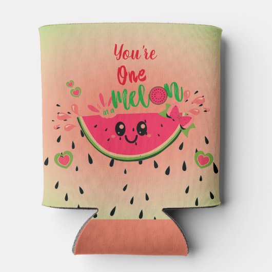 One In A Melon Watermelon Meisje's Eerste Verjaard Blikjeskoeler (Achterkant)