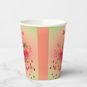 One In A Melon Watermelon Meisje's Eerste Verjaard Papieren Bekers (Links)