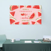One In A Melon Watermelon Roze Verjaardag Welkom Spandoek (Beurs)