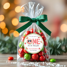 One in a melon watermelon summer 1st Birthday Ronde Sticker