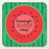 One in a Melon Watermelon Thema Verjaardag Kartonnen Onderzetters (Voorkant)