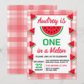 One In A Melon Watermelon Verjaardag Kaart (Voorkant / Achterkant)