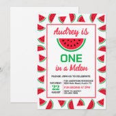 One In A Melon Watermelon Verjaardag Kaart (Voorkant / Achterkant)